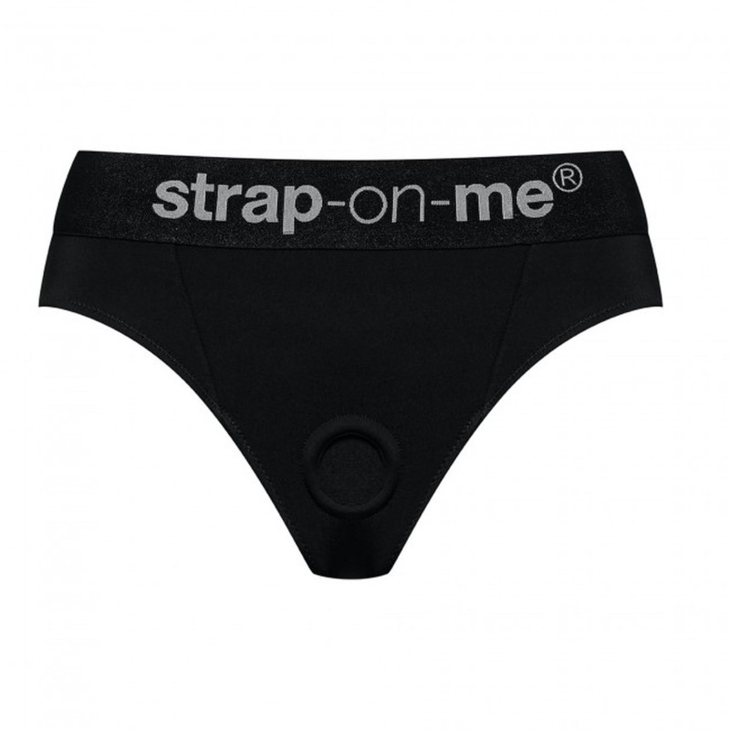 czarne sexowne majtki push up strap-on uprząż S